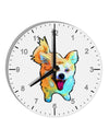 Cartoon Pomeranian 10 InchRound Wall Clock with Numbers-Wall Clock-TooLoud-White-Davson Sales