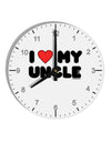 I Heart My Uncle 10 InchRound Wall Clock with Numbers by TooLoud-Wall Clock-TooLoud-White-Davson Sales