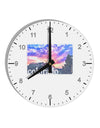 CO Rainbow Sunset Watercolor Text 10 InchRound Wall Clock with Numbers-Wall Clock-TooLoud-White-Davson Sales