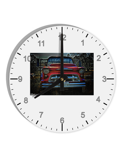 Vintage Truck 10 InchRound Wall Clock with Numbers by TooLoud-Wall Clock-TooLoud-White-Davson Sales