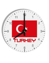 Turkey Flag with Text 10 InchRound Wall Clock with Numbers by TooLoud