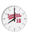 Sanders Jersey 16 10 InchRound Wall Clock with Numbers-Wall Clock-TooLoud-White-Davson Sales