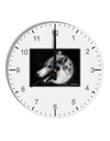 TooLoud White Wolf Moon 10 InchRound Wall Clock with Numbers-Wall Clock-TooLoud-White-Davson Sales