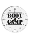 Bootcamp Large distressed Text 10 InchRound Wall Clock with Numbers-Wall Clock-TooLoud-White-Davson Sales