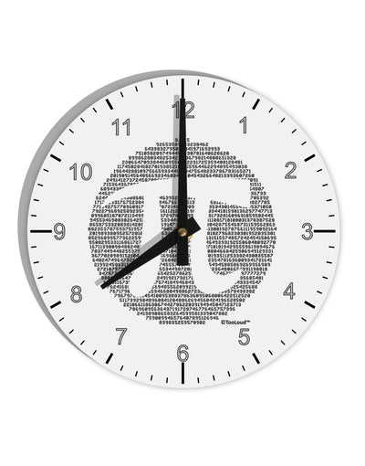 Pi Day Design - Pi Circle Cutout 10 InchRound Wall Clock with Numbers by TooLoud-Wall Clock-TooLoud-White-Davson Sales