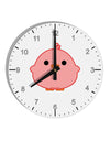 Cute Little Chick - Red 10 InchRound Wall Clock with Numbers by TooLoud-Wall Clock-TooLoud-White-Davson Sales