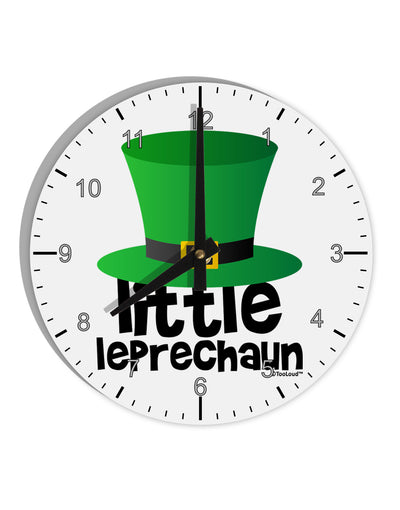 Little Leprechaun - St. Patrick's Day 10 InchRound Wall Clock with Numbers by TooLoud-Wall Clock-TooLoud-White-Davson Sales