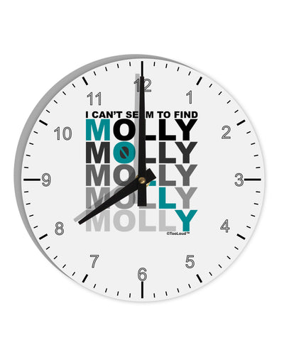 Find Molly Blue 10 InchRound Wall Clock with Numbers-Wall Clock-TooLoud-White-Davson Sales