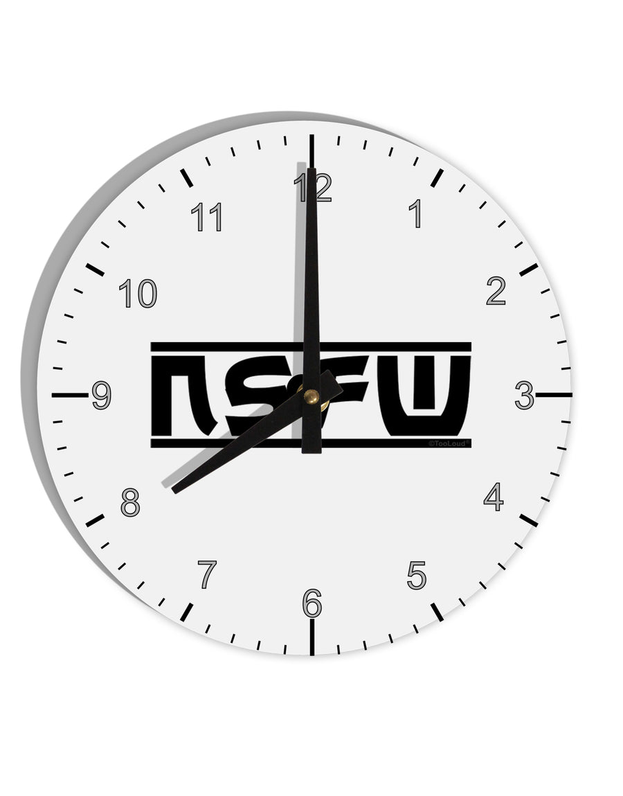 NSFW Not Safe For Work 10 InchRound Wall Clock with Numbers by TooLoud-Wall Clock-TooLoud-White-Davson Sales