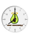 Holy Guacamole Design 10 InchRound Wall Clock with Numbers by TooLoud-Wall Clock-TooLoud-White-Davson Sales