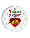 Tacos Are the Way To My Heart 10 InchRound Wall Clock with Numbers-Wall Clock-TooLoud-White-Davson Sales