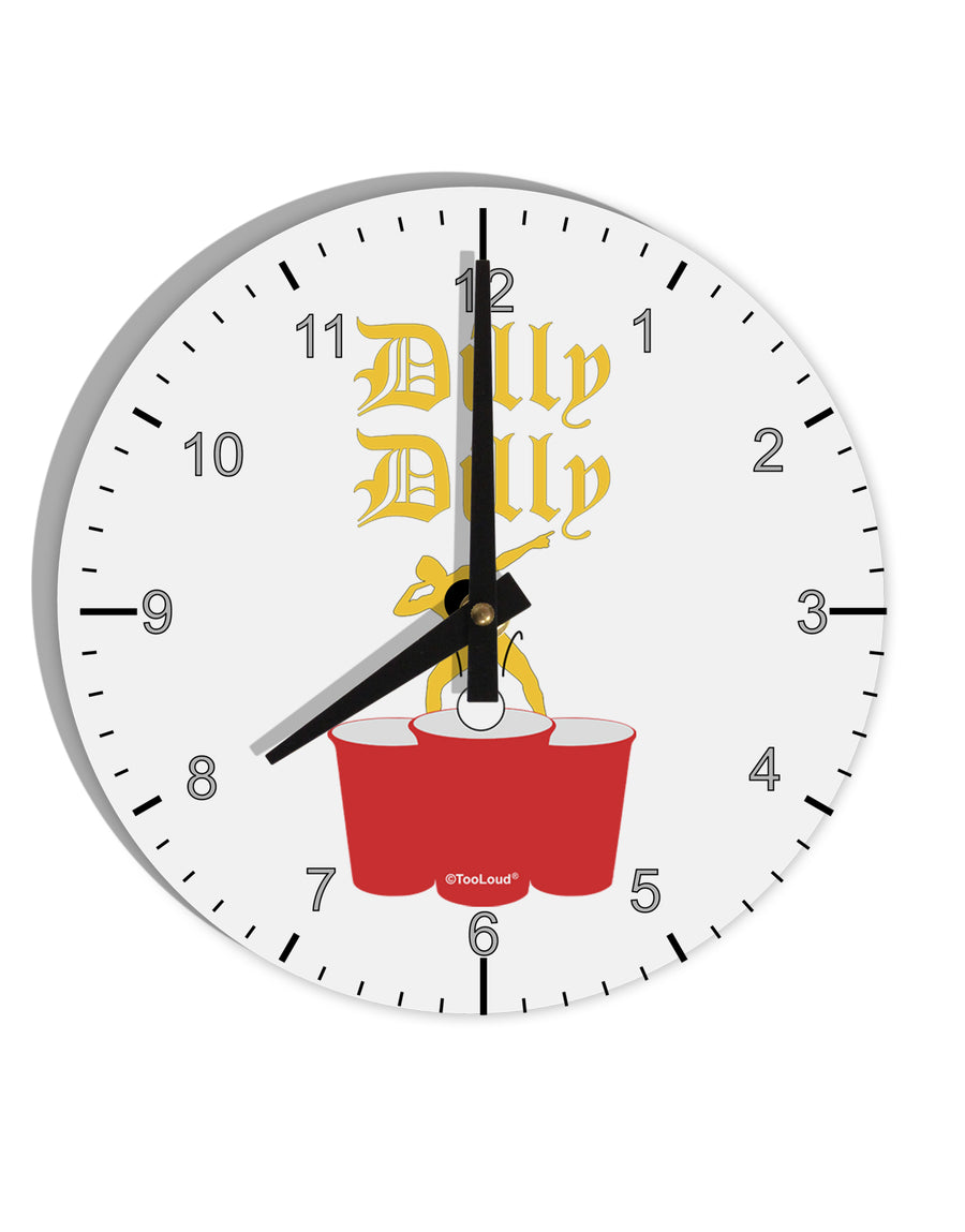 Dilly Dilly Funny Beer 10 InchRound Wall Clock with Numbers by TooLoud-Wall Clock-TooLoud-White-Davson Sales