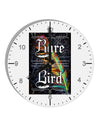 Rare Bird - Colorful Feather 10 InchRound Wall Clock with Numbers-Wall Clock-TooLoud-White-Davson Sales