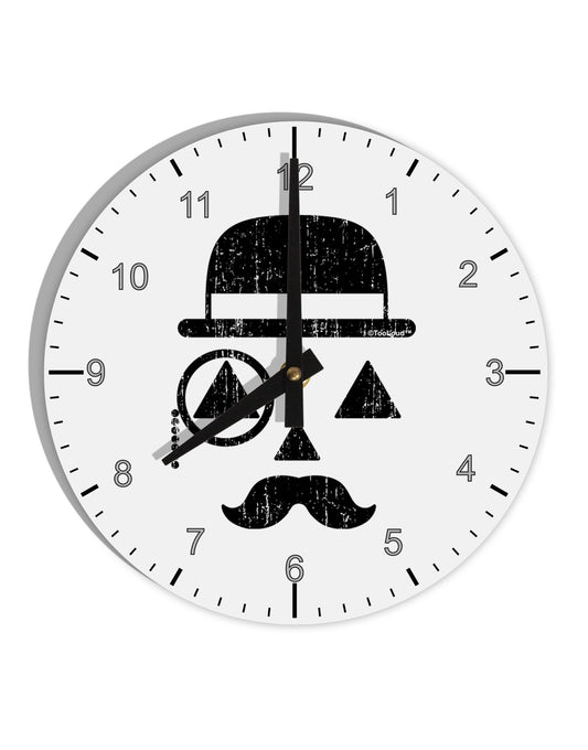 Gentleman Pumpkin Distressed 10 InchRound Wall Clock with Numbers-Wall Clock-TooLoud-White-Davson Sales