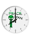 Peace Man Alien 10 InchRound Wall Clock with Numbers-Wall Clock-TooLoud-White-Davson Sales