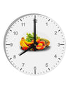 Watercolor Fruit Bowl 1 10 InchRound Wall Clock with Numbers-Wall Clock-TooLoud-White-Davson Sales