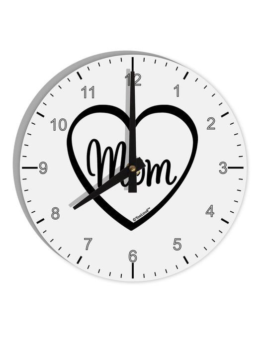 Mom Heart Design 10 InchRound Wall Clock with Numbers by TooLoud-Wall Clock-TooLoud-White-Davson Sales