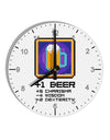 Pixel Beer Item 10 InchRound Wall Clock with Numbers-Wall Clock-TooLoud-White-Davson Sales