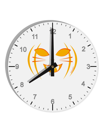 Cat-O-Lantern 10 InchRound Wall Clock with Numbers-Wall Clock-TooLoud-White-Davson Sales