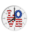 American Love Design 10 InchRound Wall Clock with Numbers by TooLoud-Wall Clock-TooLoud-White-Davson Sales