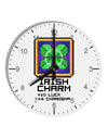 Pixel Irish Charm Item 10 InchRound Wall Clock with Numbers-Wall Clock-TooLoud-White-Davson Sales