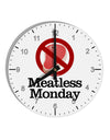 Meatless Monday 10 InchRound Wall Clock with Numbers by TooLoud-Wall Clock-TooLoud-White-Davson Sales