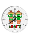 Fiesta Cactus Couple Amor 10 InchRound Wall Clock with Numbers by TooLoud-Wall Clock-TooLoud-White-Davson Sales