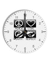 PLUR Squares BnW 10 InchRound Wall Clock with Numbers-Wall Clock-TooLoud-White-Davson Sales