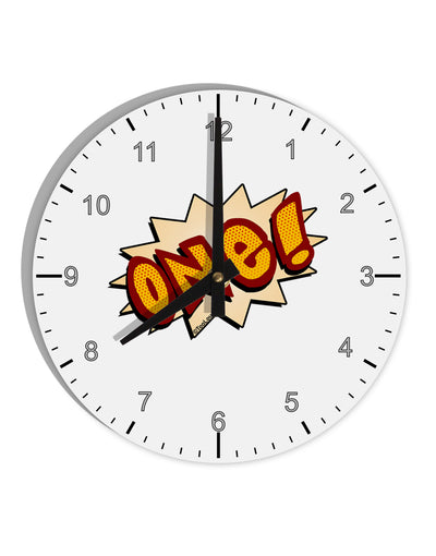 Onomatopoeia One Birthday 10 InchRound Wall Clock with Numbers-Wall Clock-TooLoud-White-Davson Sales