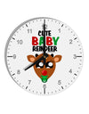 Cute Baby Reindeer Matching Deer 10 InchRound Wall Clock with Numbers-Wall Clock-TooLoud-White-Davson Sales