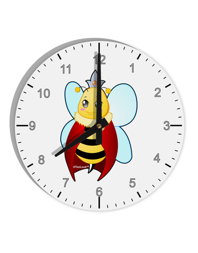 Queen Bee Mothers Day 10 InchRound Wall Clock with Numbers by TooLoud-Wall Clock-TooLoud-White-Davson Sales