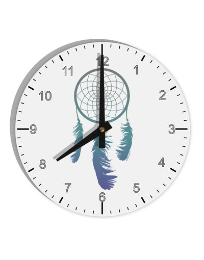 Mystic Dreamcatcher 10 InchRound Wall Clock with Numbers-Wall Clock-TooLoud-White-Davson Sales