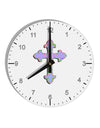 Easter Color Cross 10 InchRound Wall Clock with Numbers-Wall Clock-TooLoud-White-Davson Sales