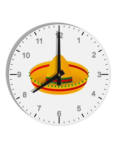 Sombrero Design 10 InchRound Wall Clock with Numbers by TooLoud-Wall Clock-TooLoud-White-Davson Sales