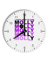 Find Molly Purple 10 InchRound Wall Clock with Numbers-Wall Clock-TooLoud-White-Davson Sales