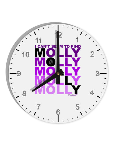 Find Molly Purple 10 InchRound Wall Clock with Numbers-Wall Clock-TooLoud-White-Davson Sales