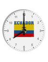 Ecuador Flag 10 InchRound Wall Clock with Numbers-Wall Clock-TooLoud-White-Davson Sales