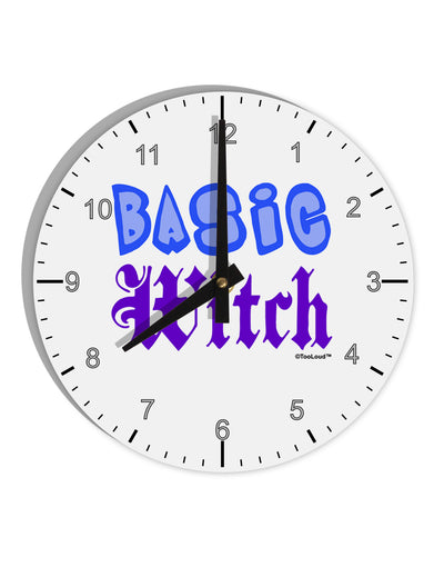 Basic Witch Color Blue 10 InchRound Wall Clock with Numbers-Wall Clock-TooLoud-White-Davson Sales