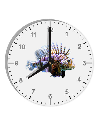 Lionfish 10 InchRound Wall Clock with Numbers-Wall Clock-TooLoud-White-Davson Sales