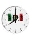 Mexican Flag - Dancing Silhouettes 10 InchRound Wall Clock with Numbers by TooLoud-Wall Clock-TooLoud-White-Davson Sales