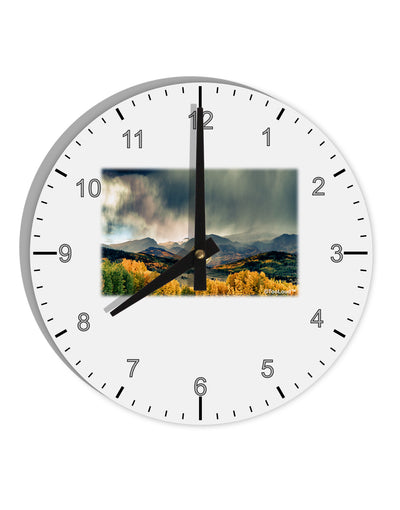 Colorado Mountain Scene Photo 10 InchRound Wall Clock with Numbers-Wall Clock-TooLoud-White-Davson Sales