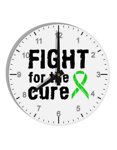 Fight for the Cure - Lime Green Ribbon Lyme Disease 10 InchRound Wall Clock with Numbers-Wall Clock-TooLoud-White-Davson Sales