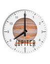 Planet Jupiter Earth Text 10 InchRound Wall Clock with Numbers by TooLoud-Wall Clock-TooLoud-White-Davson Sales