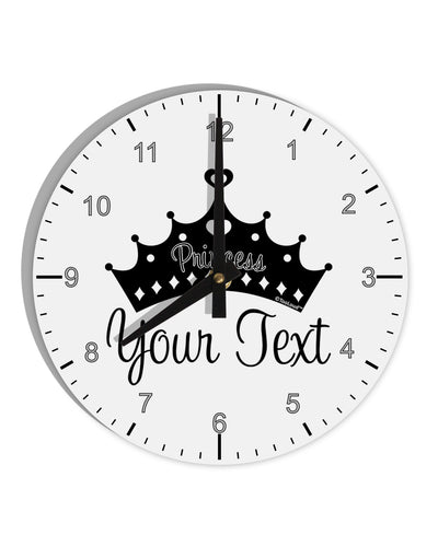 Personalized Princess -Name- Design 10 InchRound Wall Clock with Numbers-Wall Clock-TooLoud-White-Davson Sales