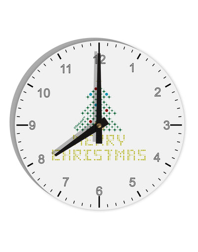 Merry Christmas Sparkles 10 InchRound Wall Clock with Numbers-Wall Clock-TooLoud-White-Davson Sales