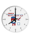 Proud Republican Checkmark 10 InchRound Wall Clock with Numbers-Wall Clock-TooLoud-White-Davson Sales