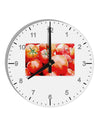 Watercolor Tomatoes 10 InchRound Wall Clock with Numbers-Wall Clock-TooLoud-White-Davson Sales