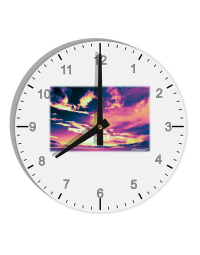 Blue Mesa Reservoir Surreal 10 InchRound Wall Clock with Numbers-Wall Clock-TooLoud-White-Davson Sales