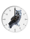 Great Horned Owl Photo 10 InchRound Wall Clock with Numbers-Wall Clock-TooLoud-White-Davson Sales