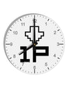 Player One Couples Design 10 InchRound Wall Clock with Numbers-Wall Clock-TooLoud-White-Davson Sales